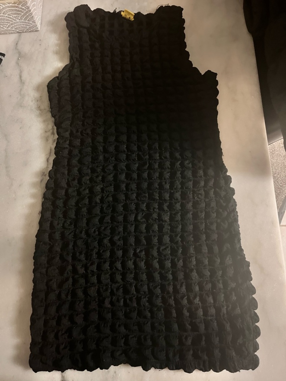 Daisy Black Dress with Yellow Label